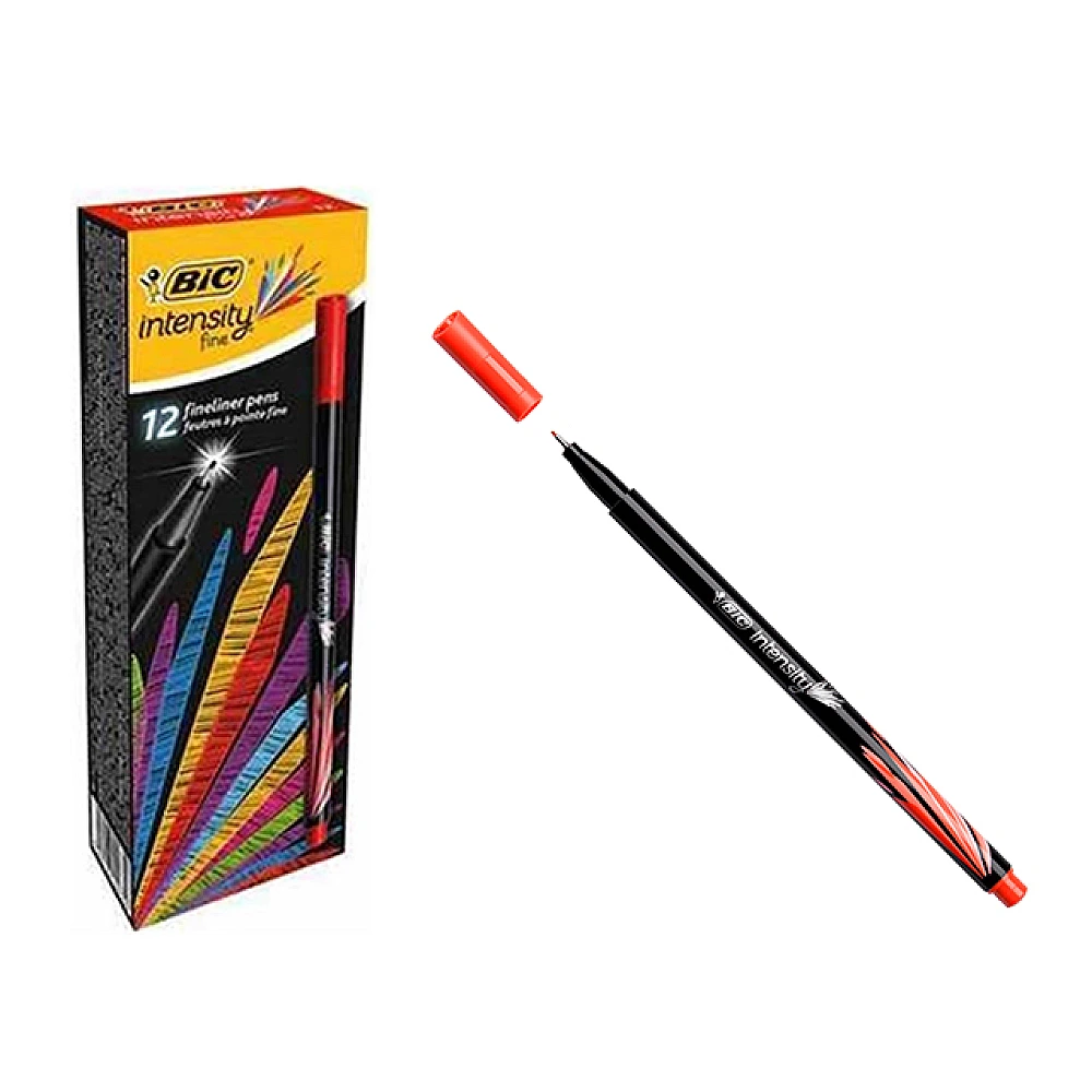 Carioca cu varf fin BIC Intecity 0.4 mm (f) rosu