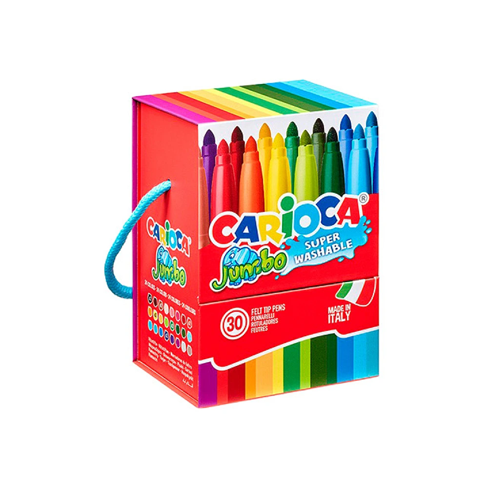 Set carioci 30 buc Carioca Jumbo, super lavabile, ambalaj premium