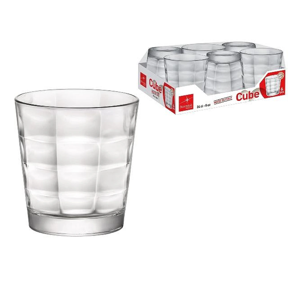 Set 6 pahare pentru apa Cube 240ml