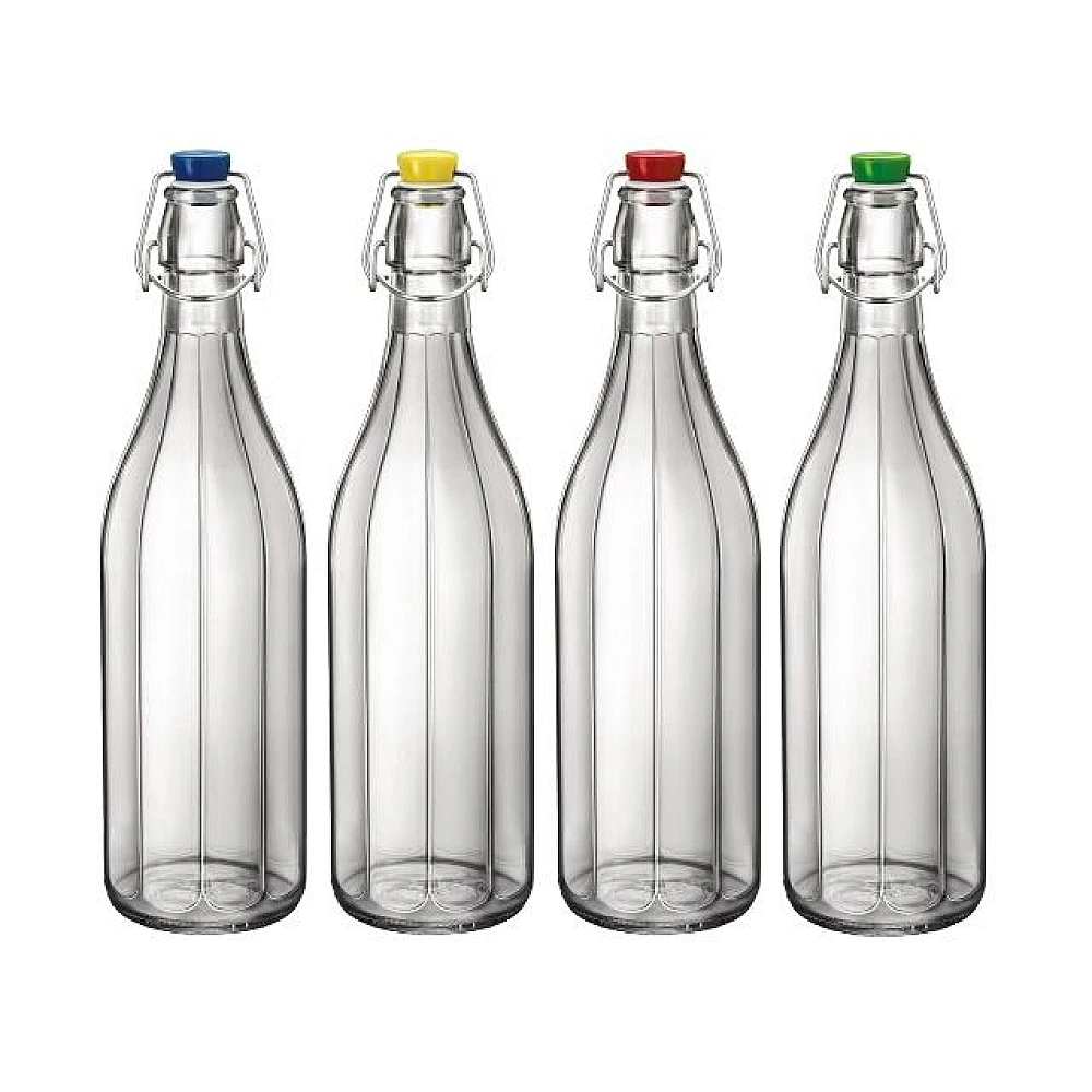 Sticla cu capac clema Giara Oxford 1l, cu capac colorat