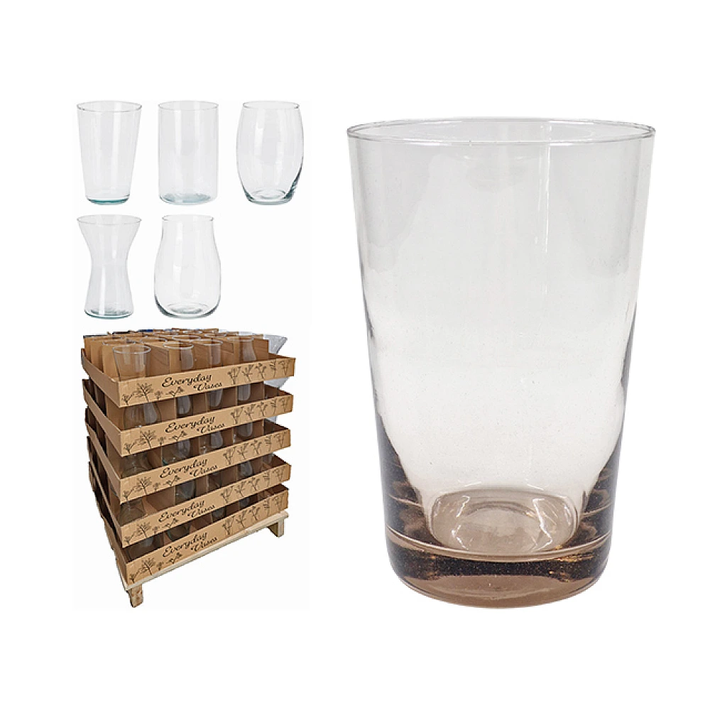 Vaza din sticla in sortiment, H20cm