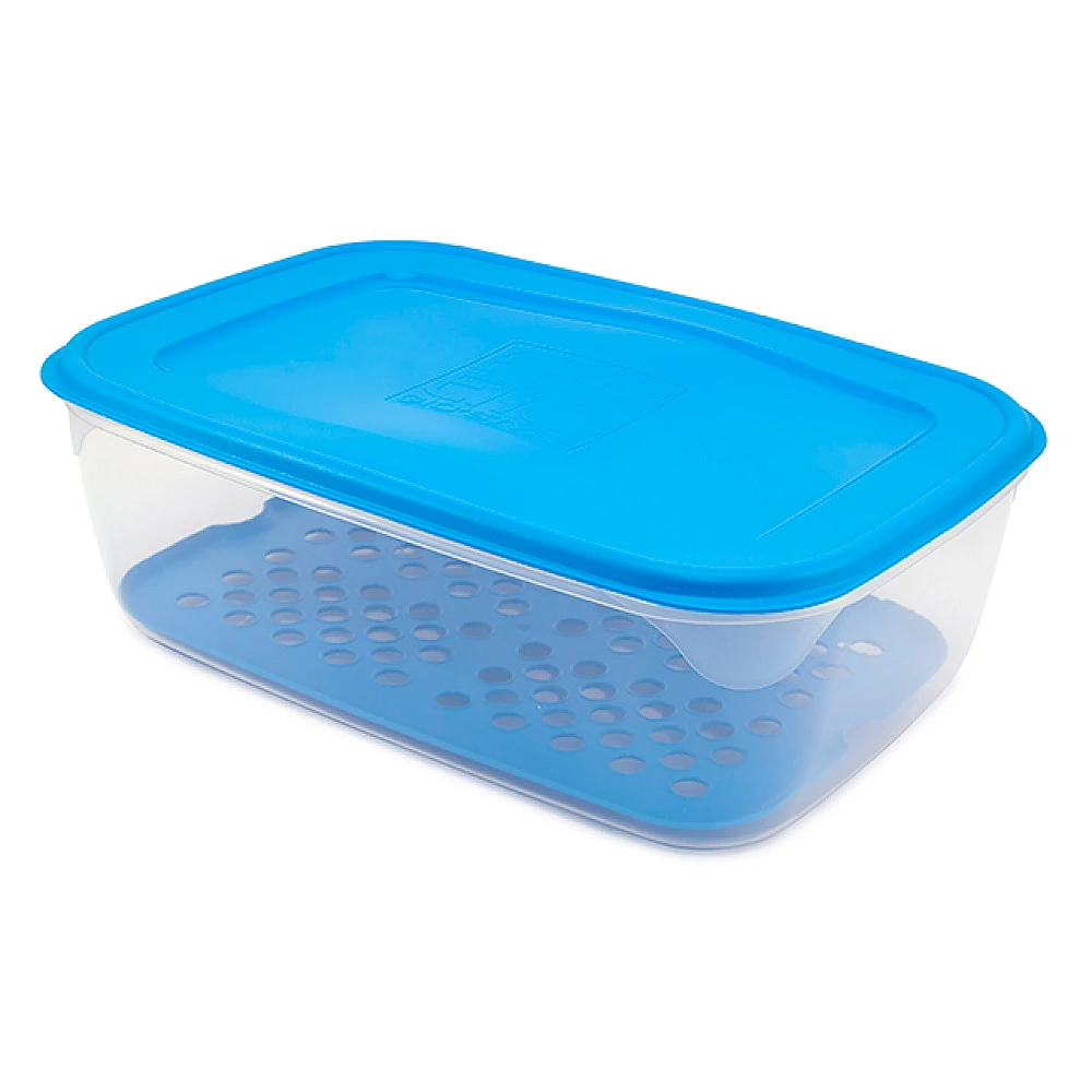 Recipient dreptunghiular cu tava perforata pentru depozitare/congelare Ermetici 6l 