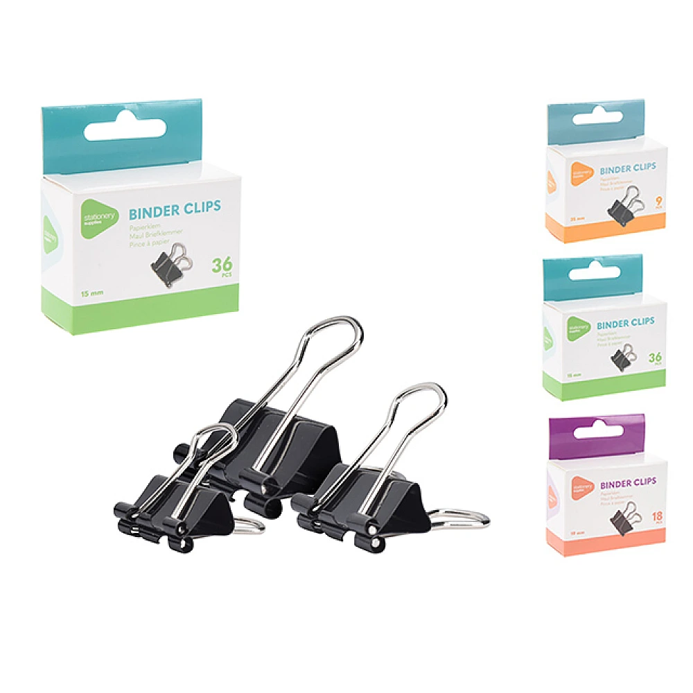 Set cleme 36 buc x 15 mm / 18 buc x 19 mm / 9 buc x 25 mm