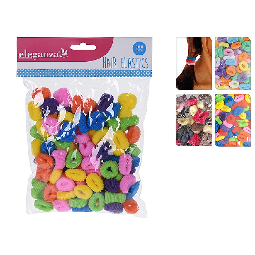 Set elastice pentru par Eleganza 100buc mici, voluminos