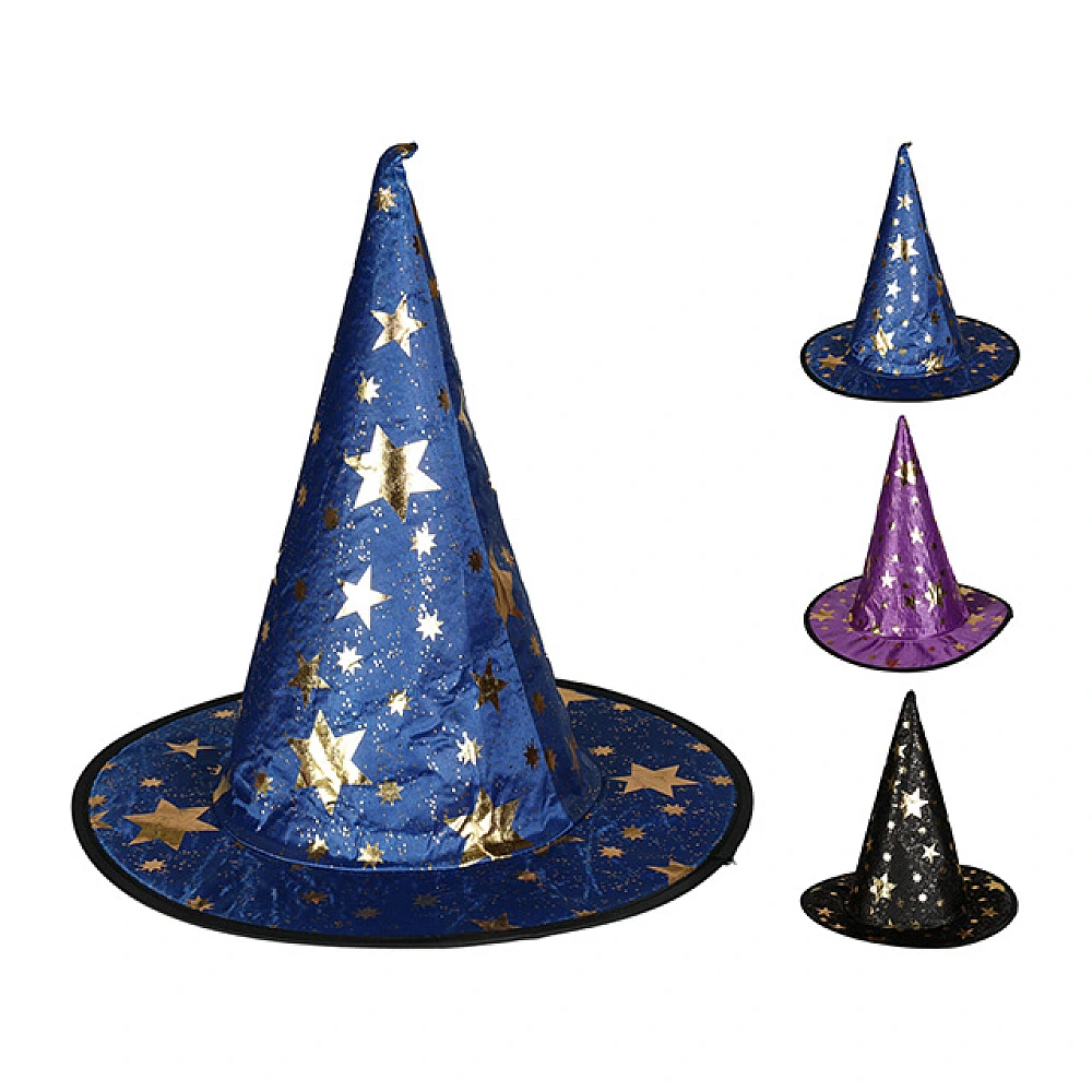 Palarie vrajitoare Halloween cu stele 32X32cm textil