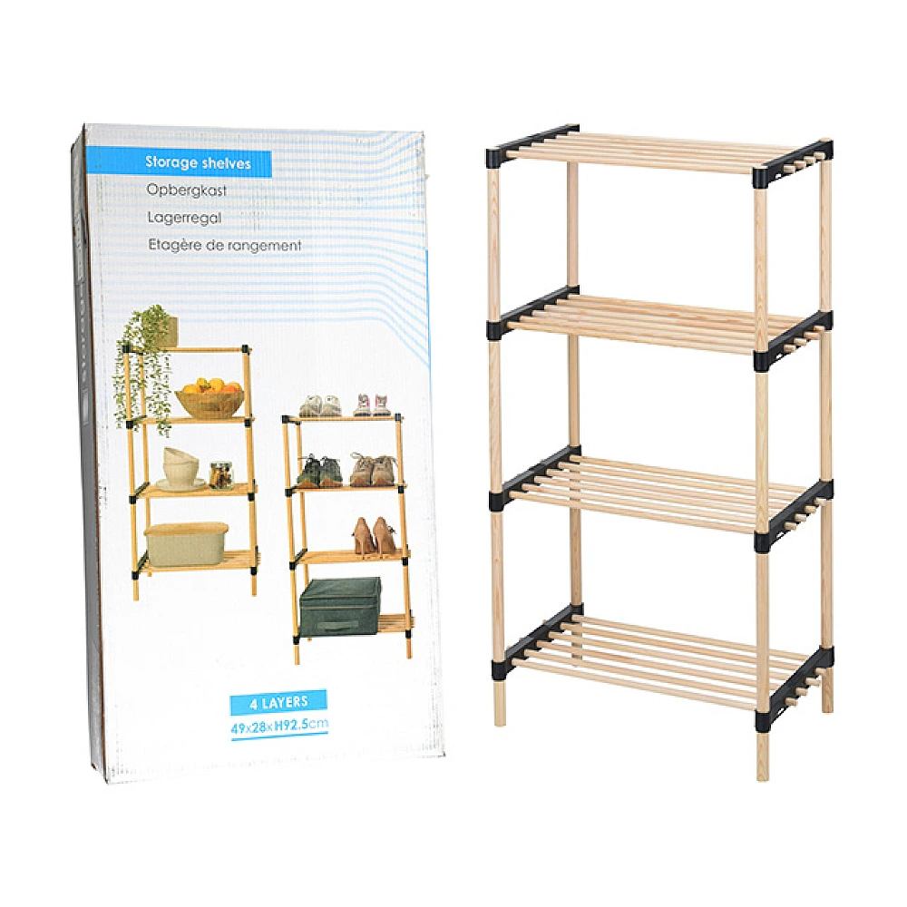 Etajeră din lemn cu 4 niveluri Storage Solutions, 49X28X92.5cm