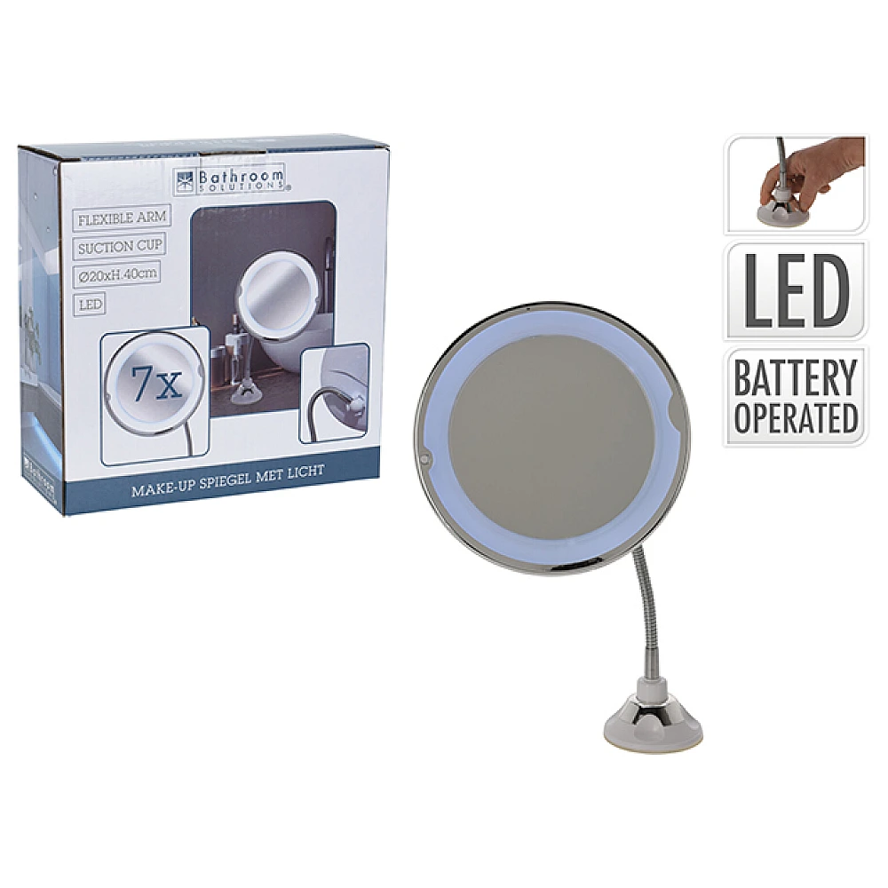 Oglinda pe suport Eleganza LED D20cm, H40cm