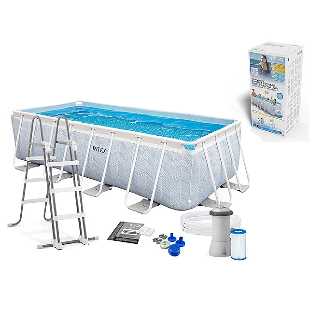 Piscină rectangulară Chevron PRISM FRAMETM 4,00 x 2,00 x 1,00 m,6836 L cu pompa de filtrare