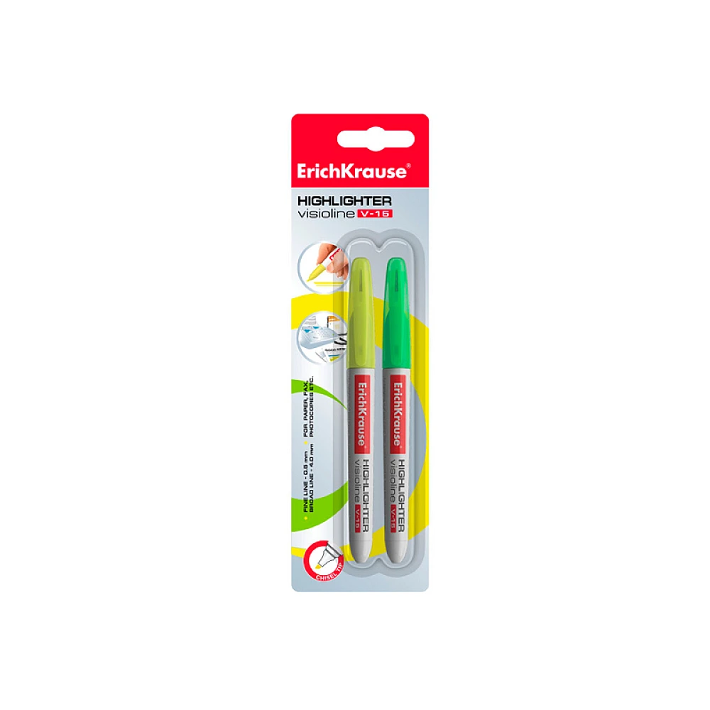 Set textmarkere 2buc ErichKrause Visioline V-15