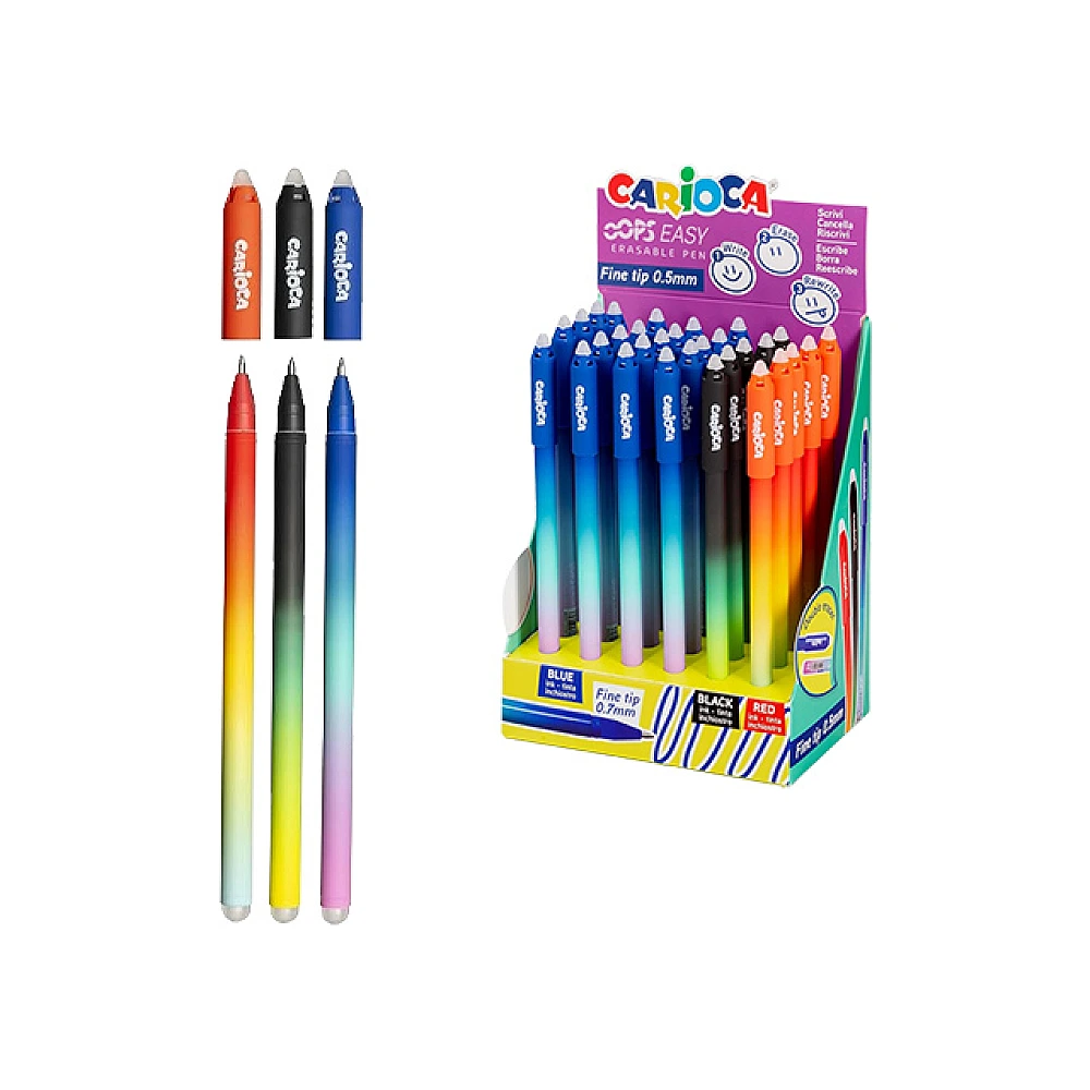 Pix care se sterge Carioca Oops Easy cu 2 radiere, 0.7mm(1/30)