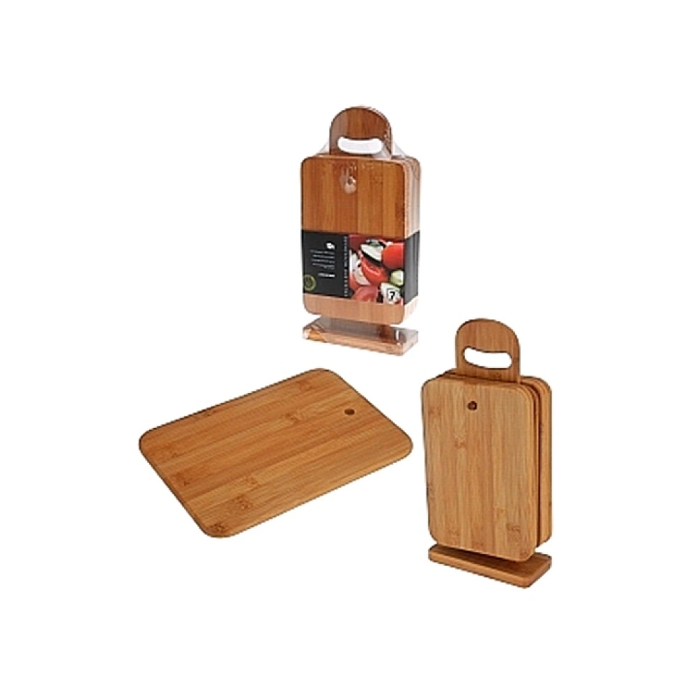 Tocator din bambus EH 6buc, 33X15X7cm, pe suport
