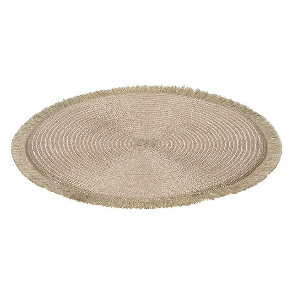 Servetel de servire D35cm, cu franjuri, auriu