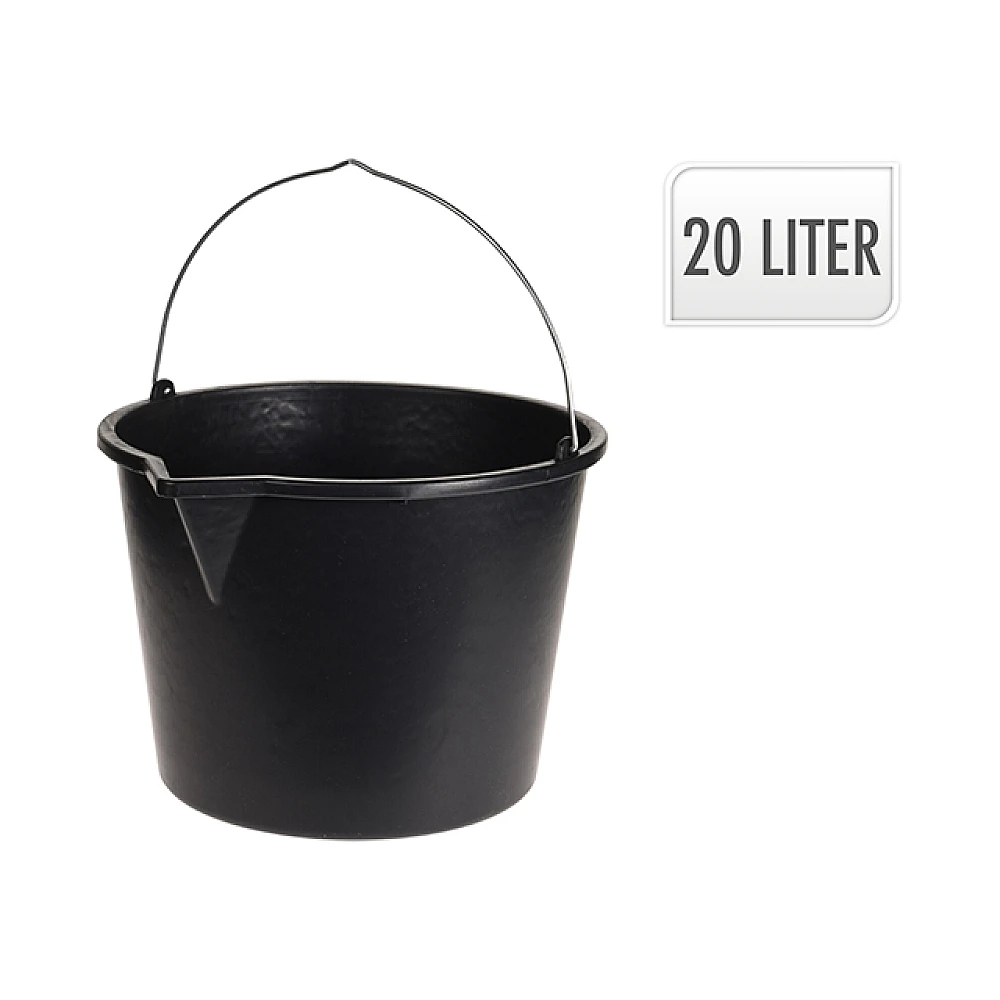 Galeata plastic 20l, maner metalic, neagra