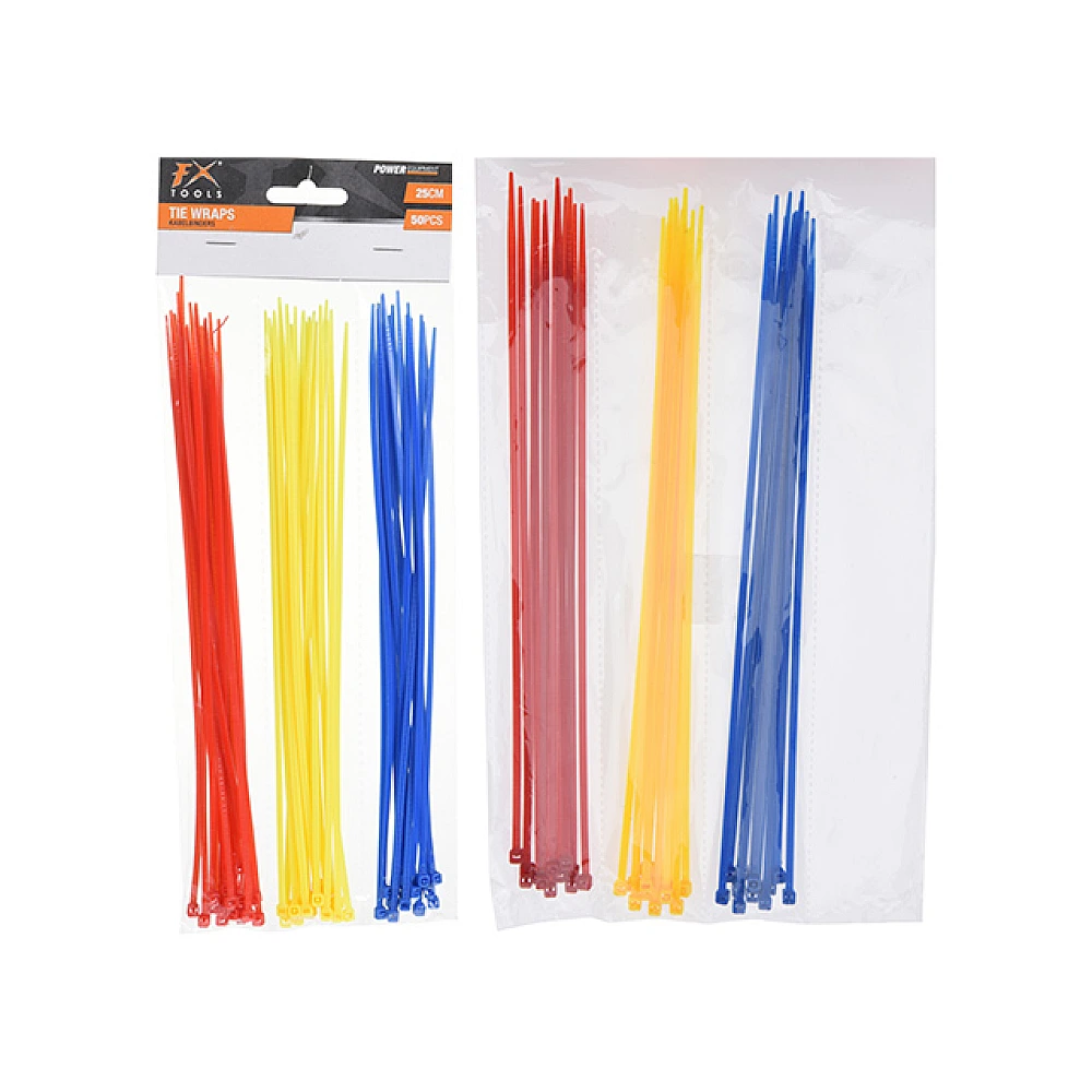 Set de elemente pentru fixare 50 buc, 25cm, 3 culori