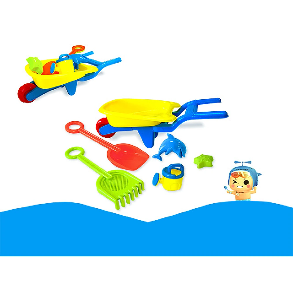 Set de jucarii pentru nisip in carucior 6buc, 62X18cm