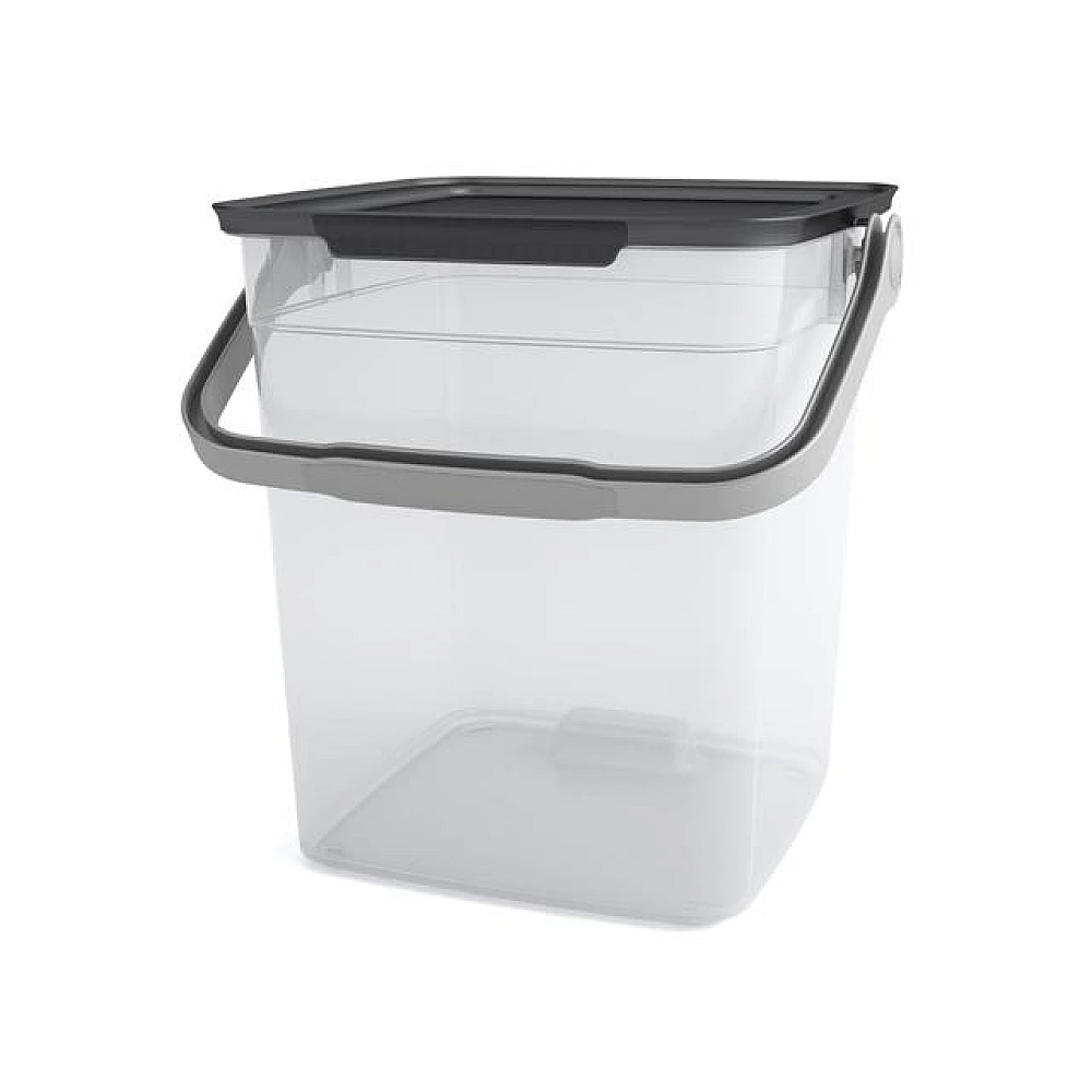 Container pentru depozitare KIS 25.5X23XH25cm, cu mâner, cu fixator, transparent