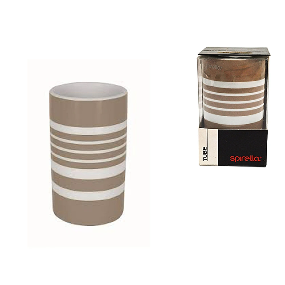 Pahar pentru perii de dinti Spirella, bej, din ceramică