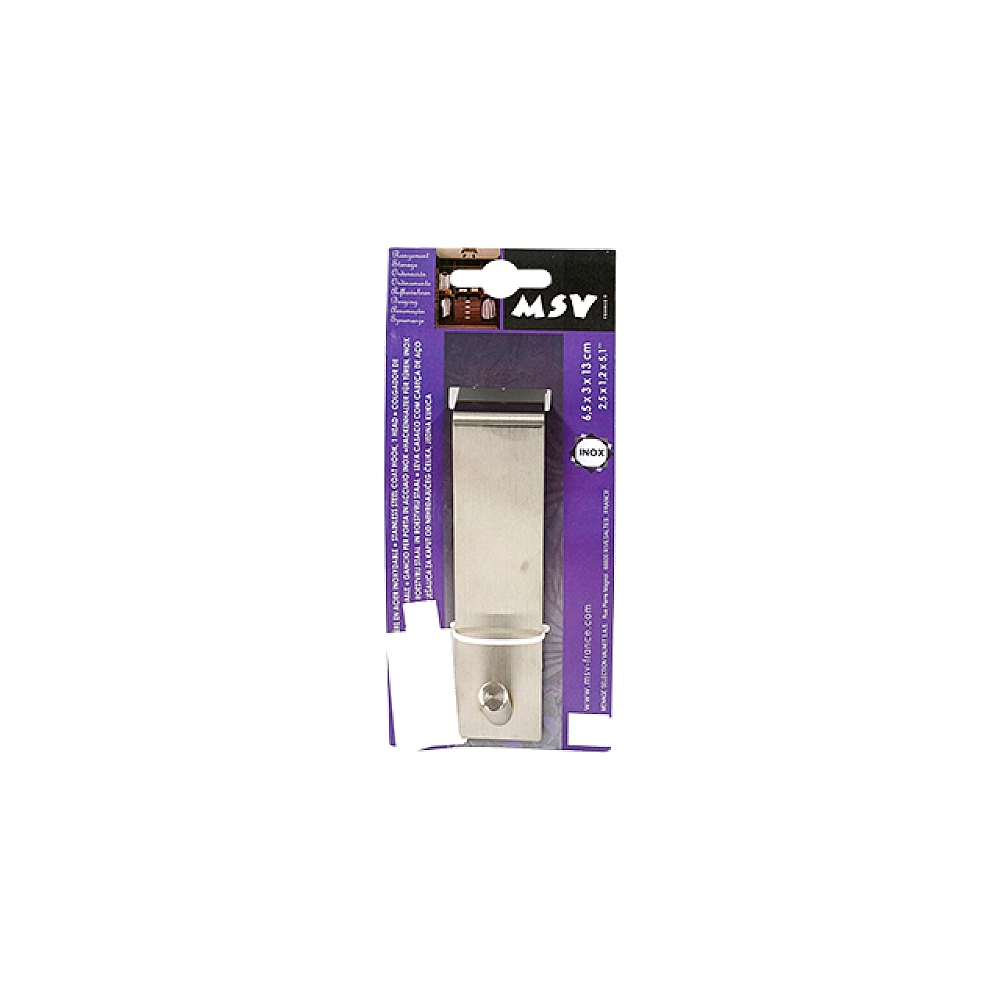 Cuier suspendabil pe usa MSV 6.5X3X13cm, inox