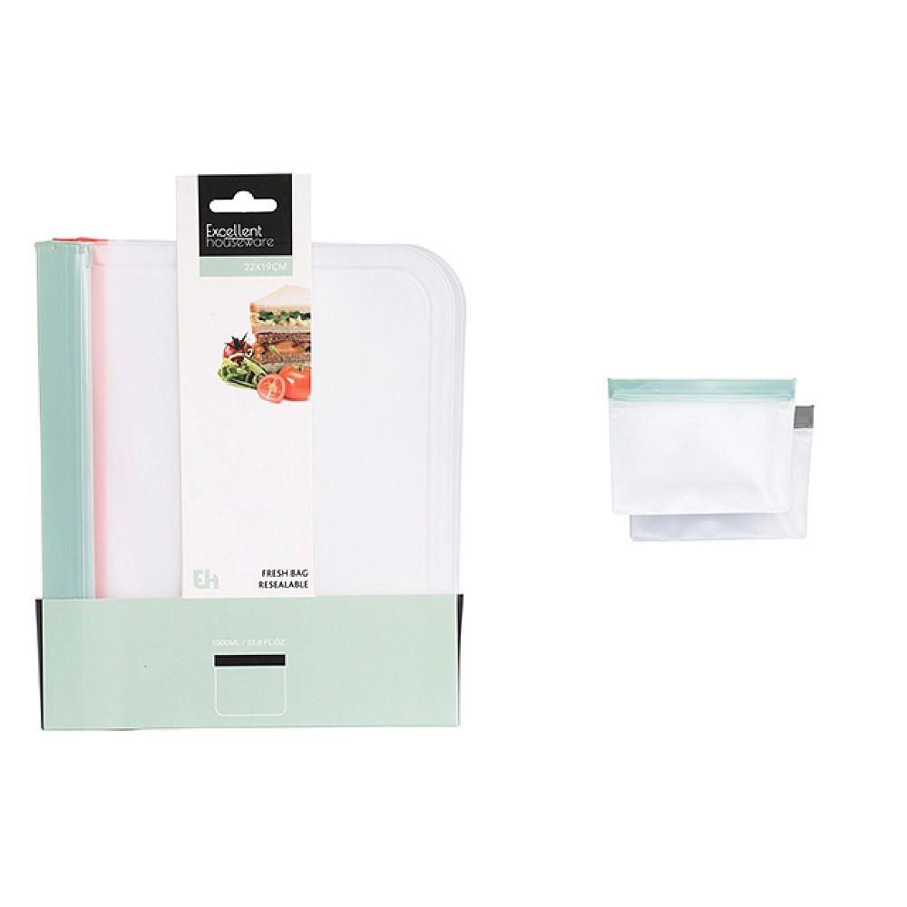 Pungi pentru depozitare si congelare cu inchidere dubla zip EH 20X14.5X0.5 cm, 1.2 l, 2buc