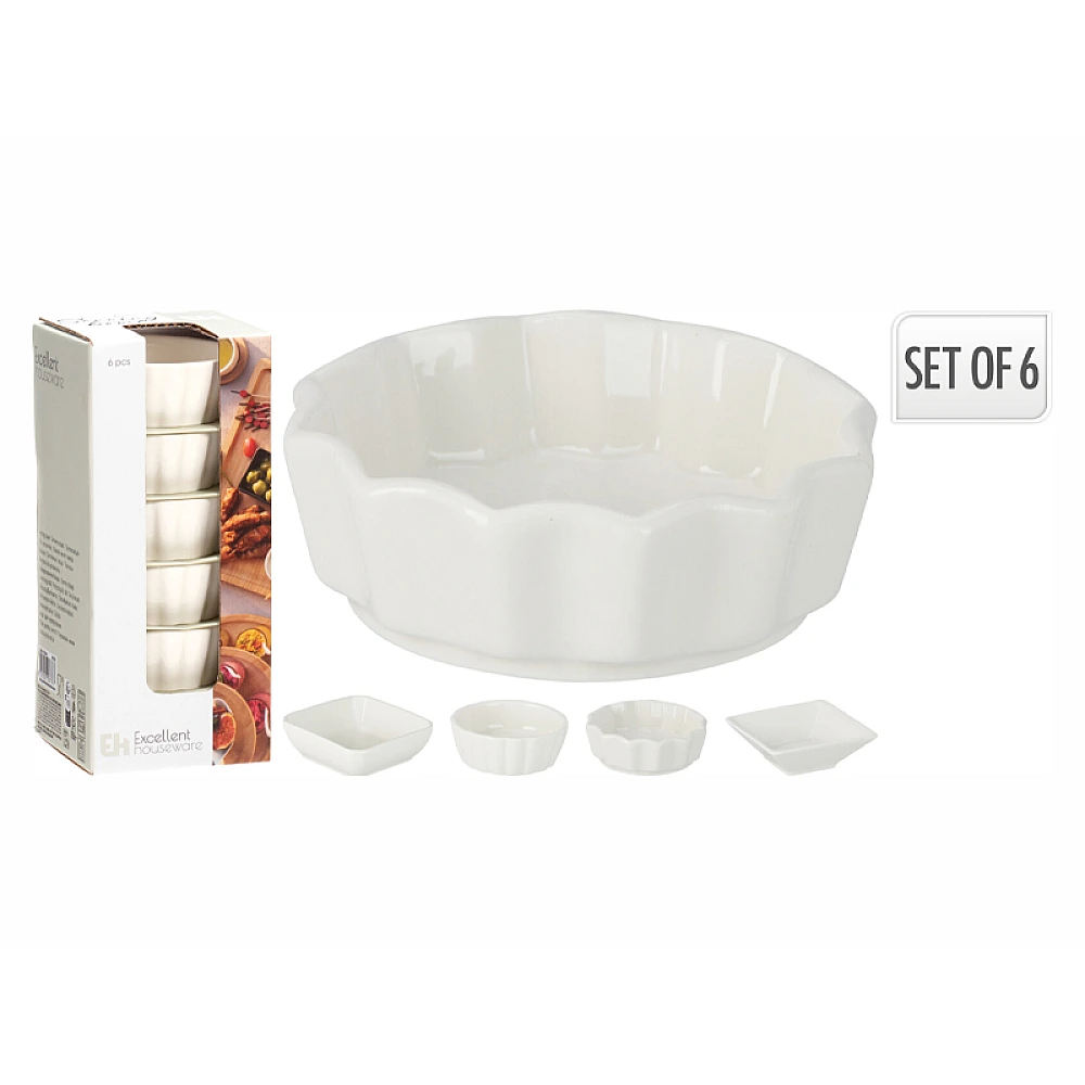 Set pentru aperitiv EH 6buc, D8.5X8.5X3 cm, portelan