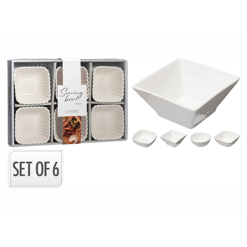 Set pentru aperitiv EH 6buc, 10X10X4 cm, portelan