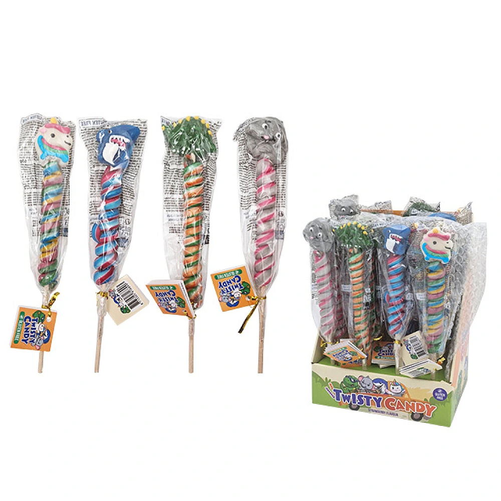 Acadele Twisty Candy cu gust de capsuna, 4 tipuri