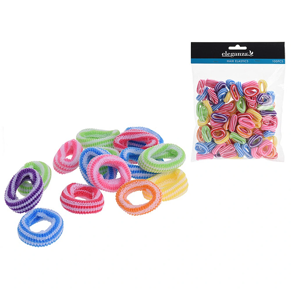 Set elastice pentru par Eleganza 100buc mici voluminos, 