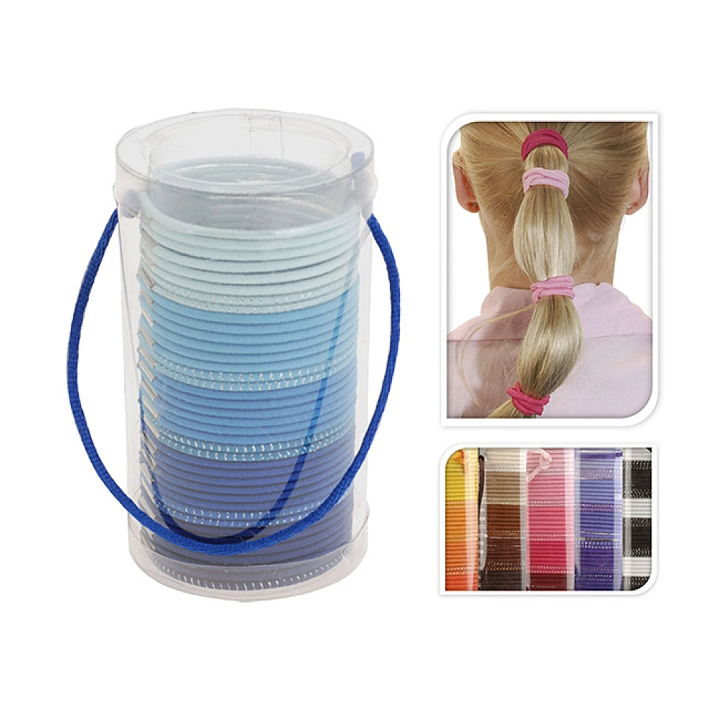 Set elastice pentru par subtiri 40buc, in tuba