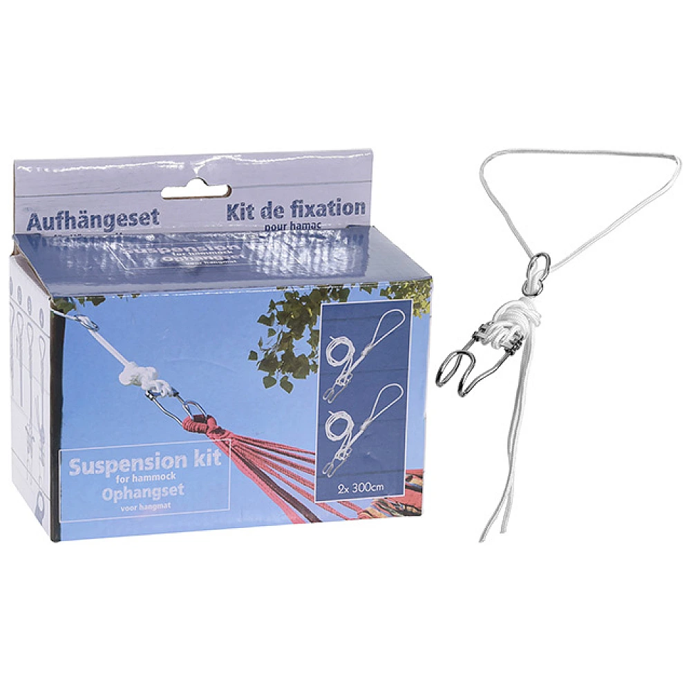 Set de montare pentru hamac: 2 carlige 14cm, 2 franghii 3m