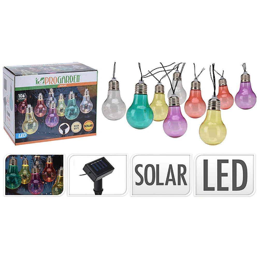 Ghirlanda luminoasa 10LED, multicolor, 3.8m, cu panou solar