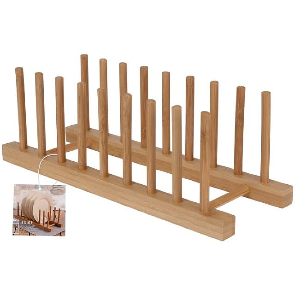 Suport pentru 8 farfurii/capaci EH 34X12X12cm, bambus