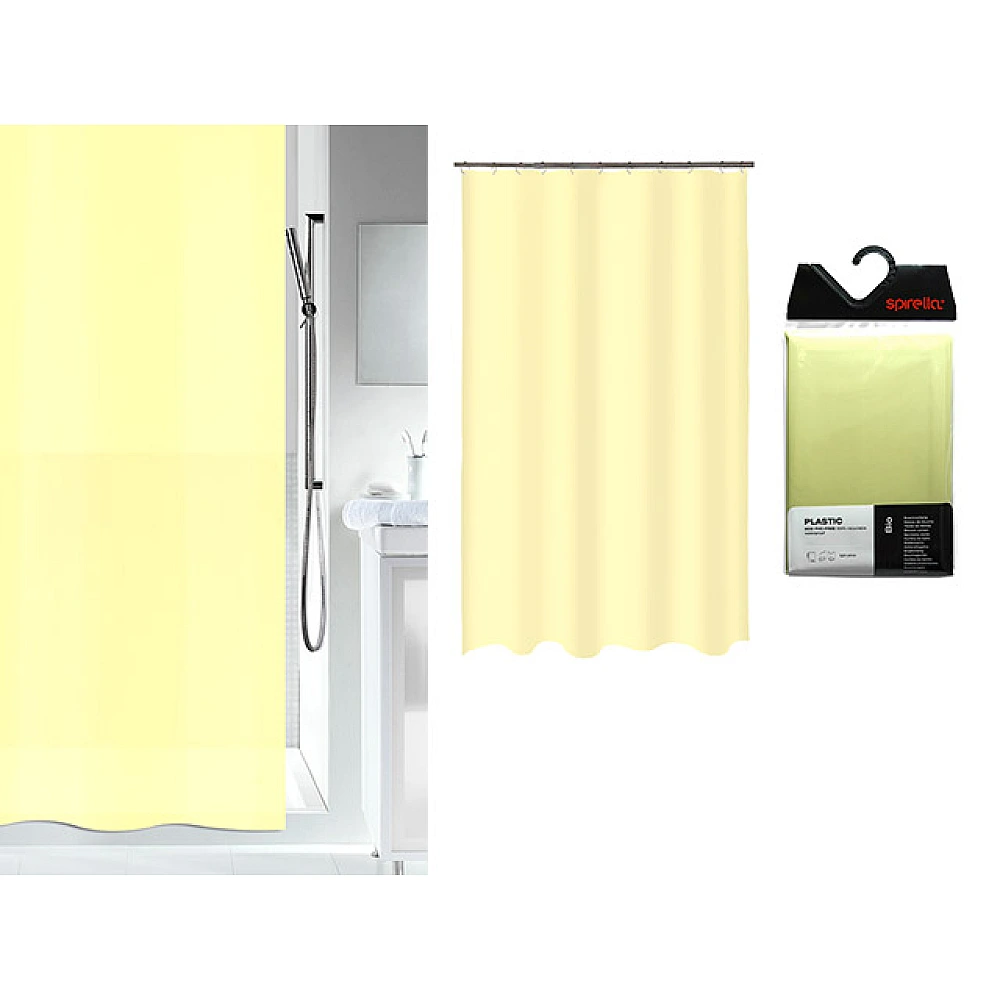 Perdea pentru dus 180X200cm Spirella, galbenă