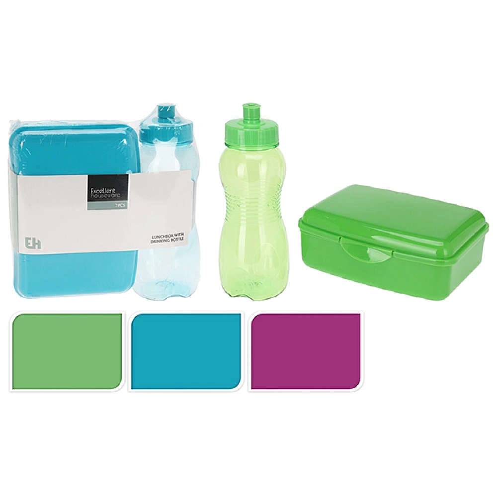 Lunch-box EH cu sticla 18X13X7 cm, plastic