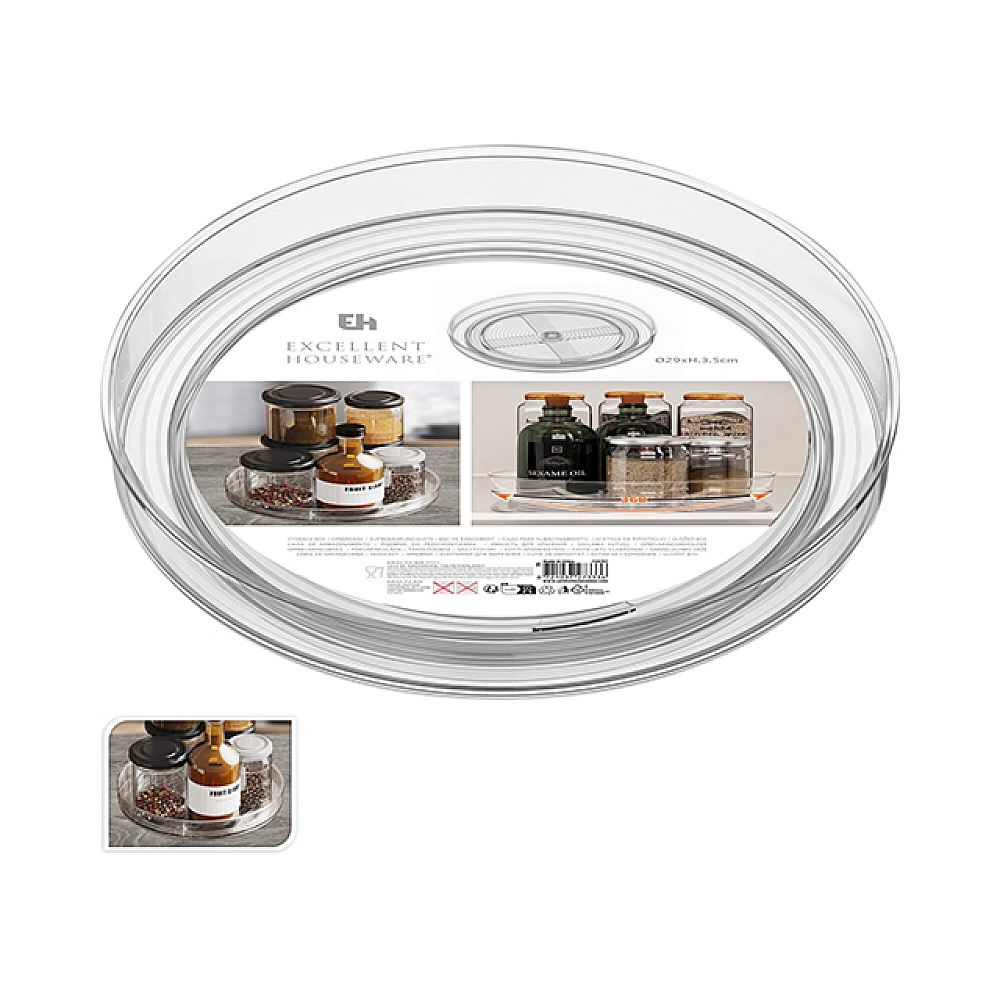 Organizator rotativ pentru frigider EH D29 cm, H3.5 cm, plastic