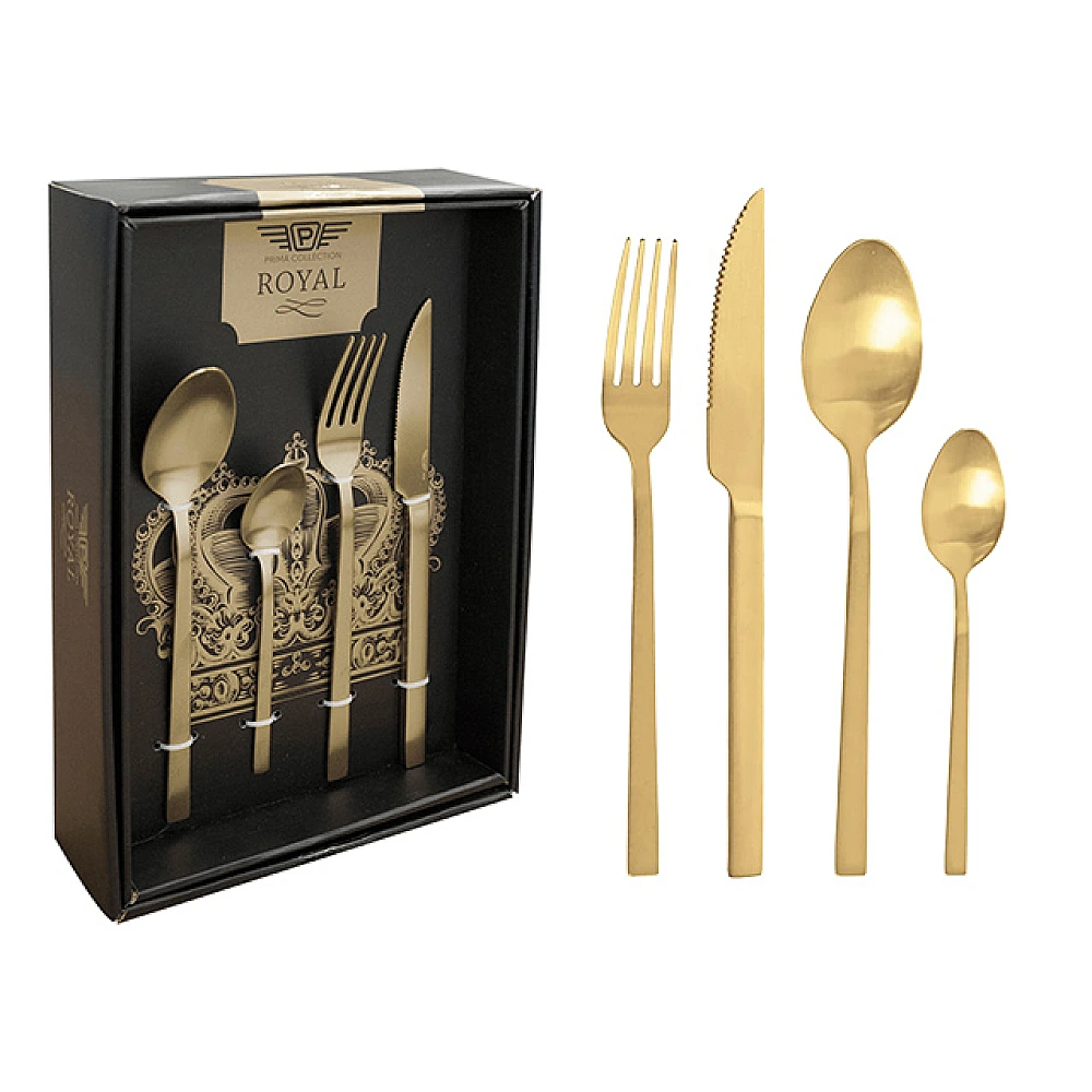 Set 24 de tacâmuri Pinti Duke Sun, inox, aurii