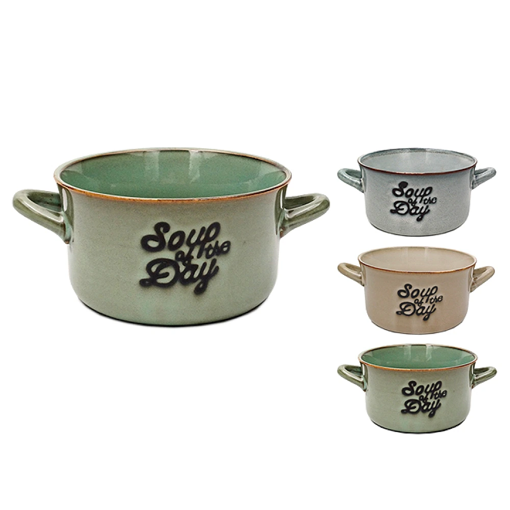 Cana pentru supa D13.5сm Soup Day, doua manere, ceramica