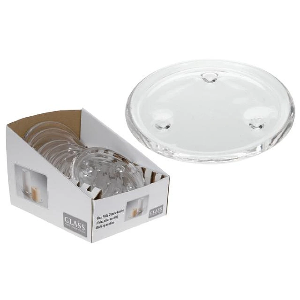 Sfesnic-farfurie pentru luminari D13cm, sticla