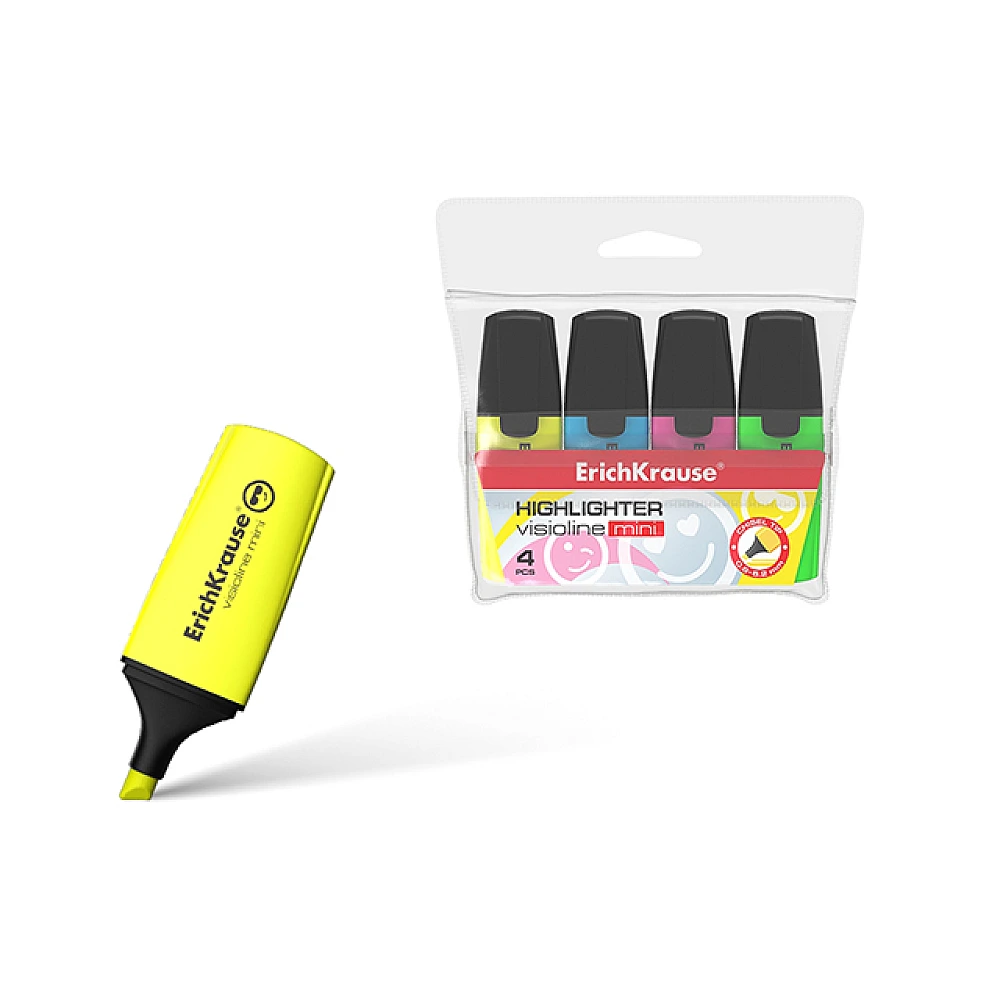 Set textmarkere 4 buc ErichKrause Visioline V-12 Mini