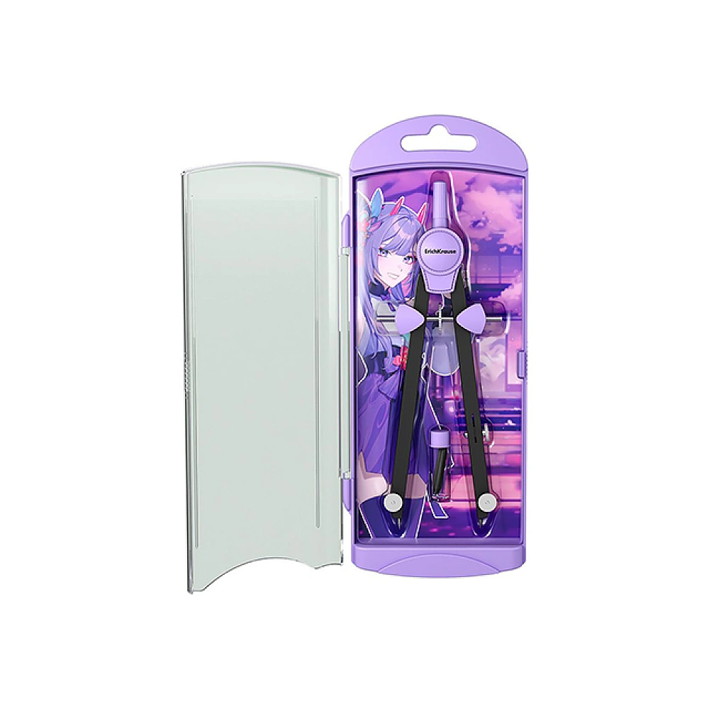 Compas 2un ErichKrause Manga, violet, cutie de plastic