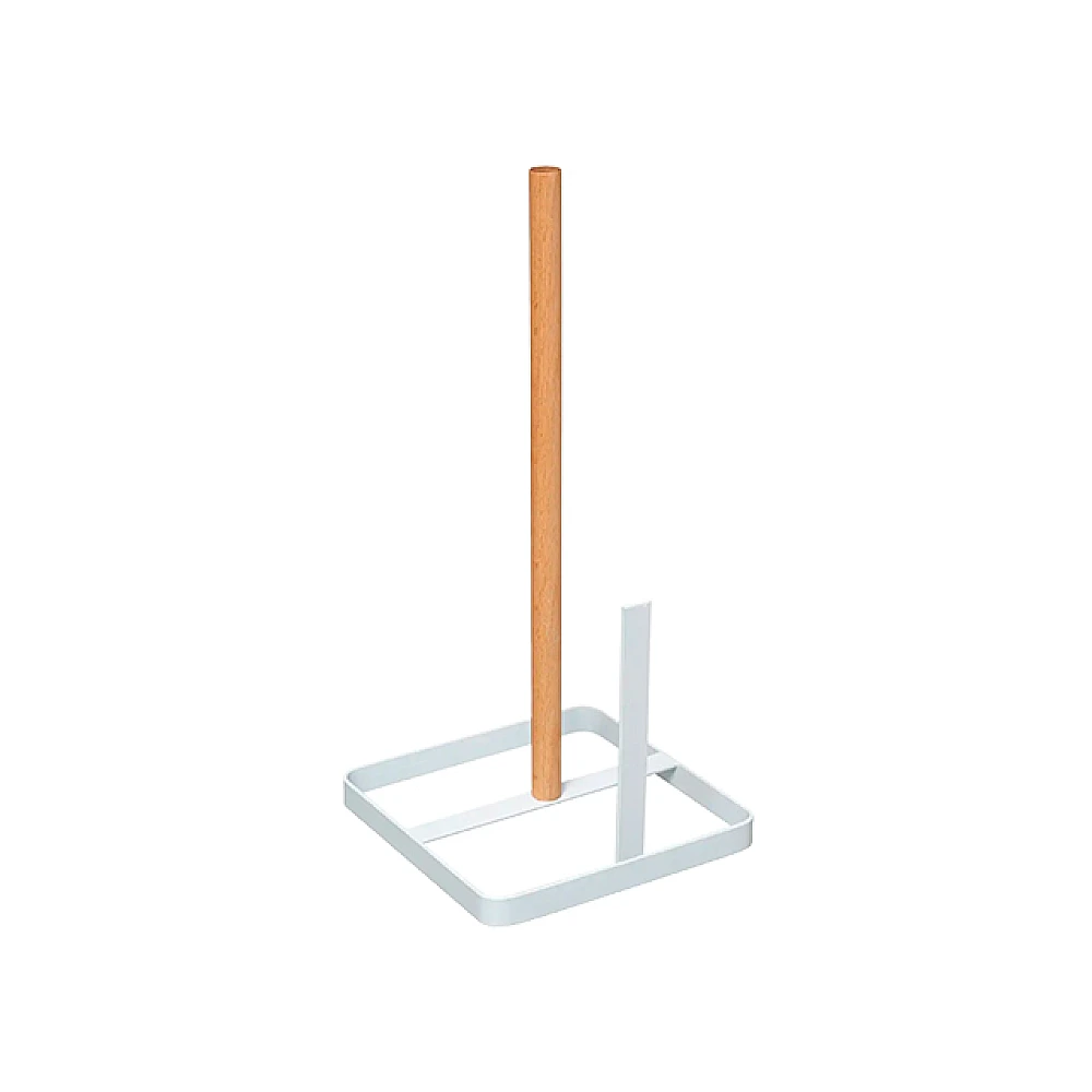 Suport pentru prosoape de hartie Five 30cm, metal alb/lemn