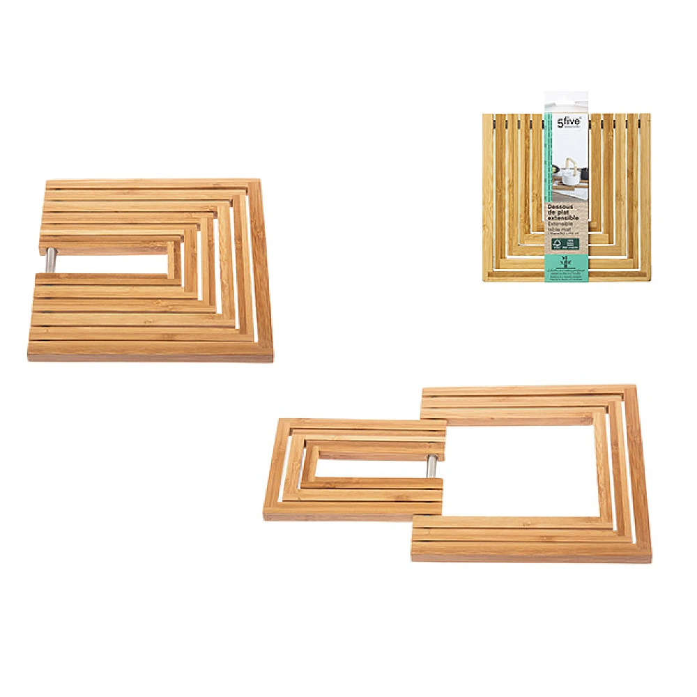 Suport reglabil pentru vase fierbinti din bambus Five 34.5X19cm
