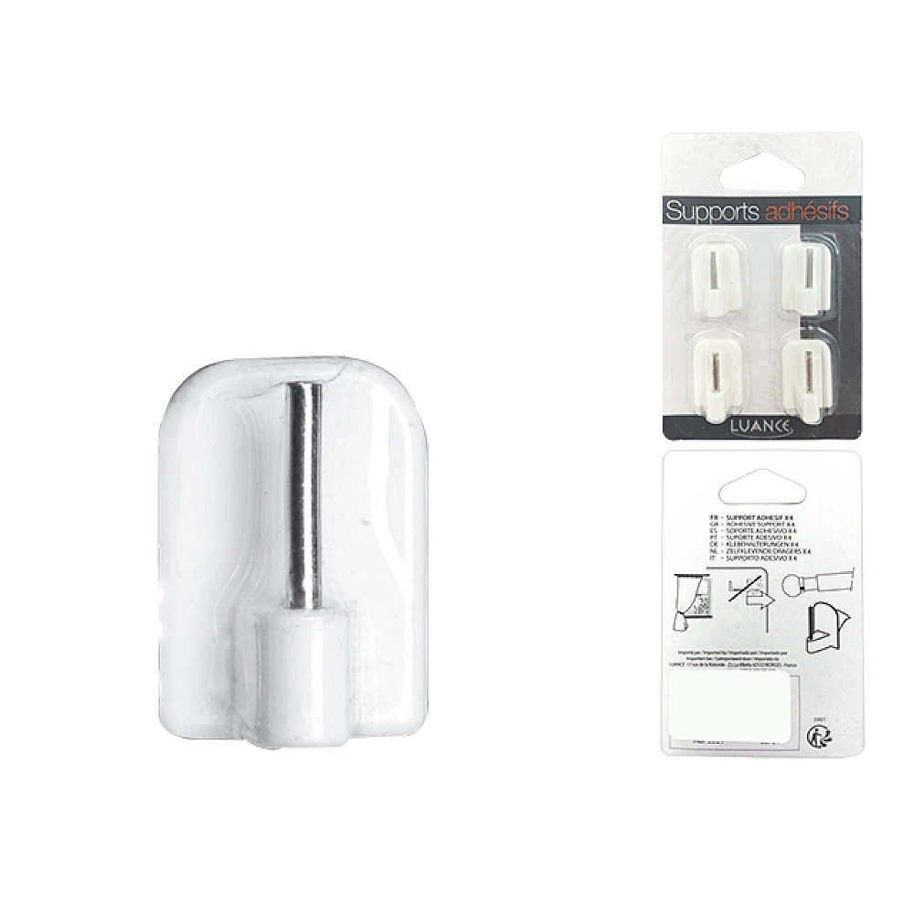 Set suporturi autoadezive pentru tija 4buc Luance, alb