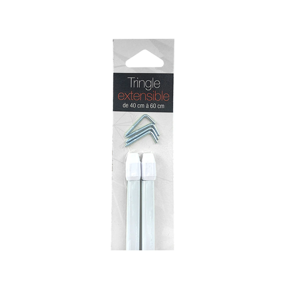 Tija glisanta pentru perdea ovala 2buc, 40-60cm Luance, alb