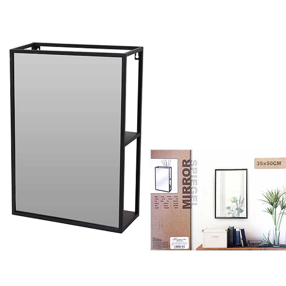 Oglinda de perete 50X35X12cm cu rafturi