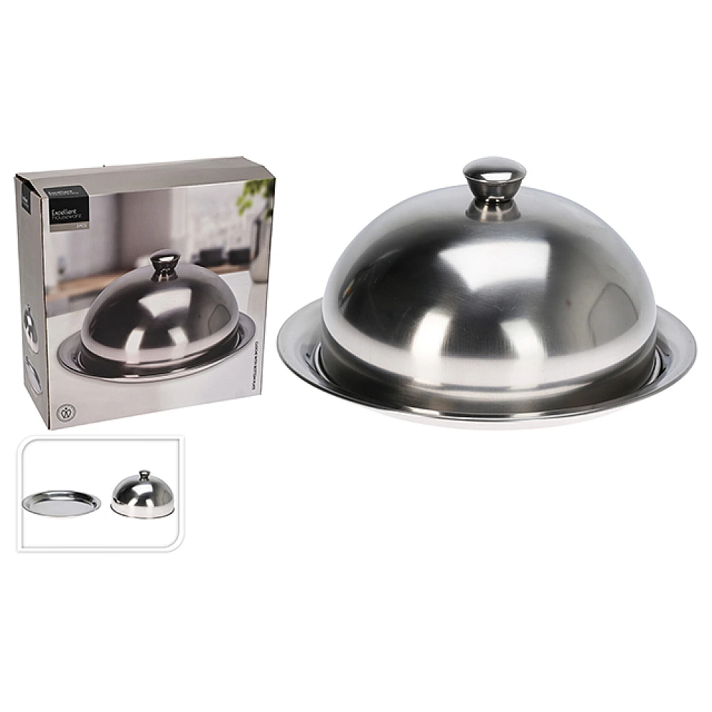 Platou cu closa EH D24.5 cm,H 12.5cm, inox