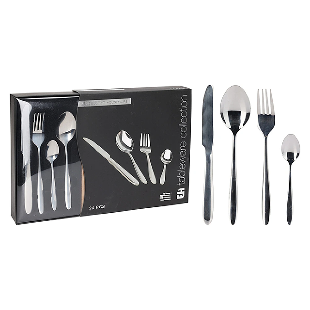 Set de tacamuri EH 24buc, inox, argintii