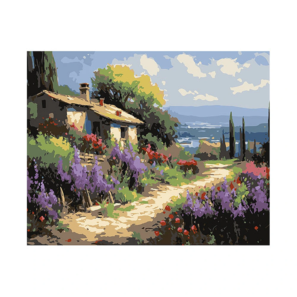 Pictura dupa numere 40X50 cm fundal alb Peisaj  