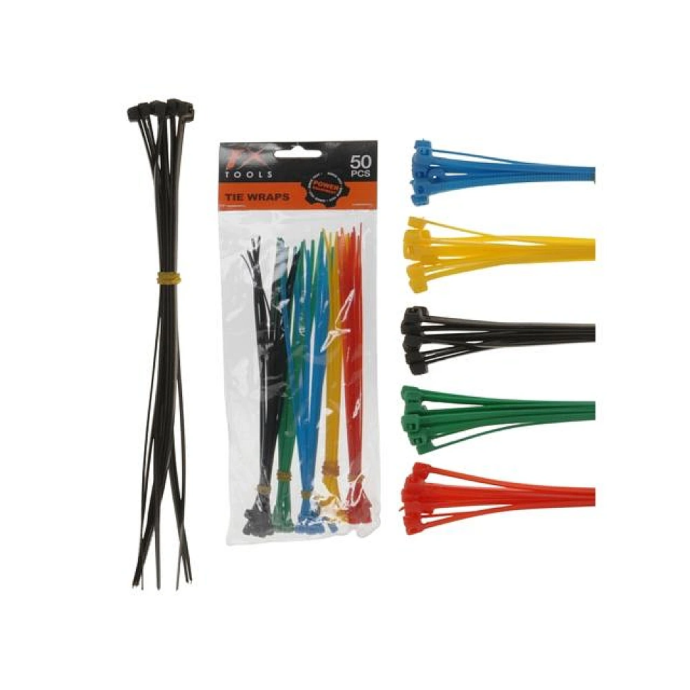 Set de cleme de fixare 50buc, 20cmX3.6mm, 5 culori