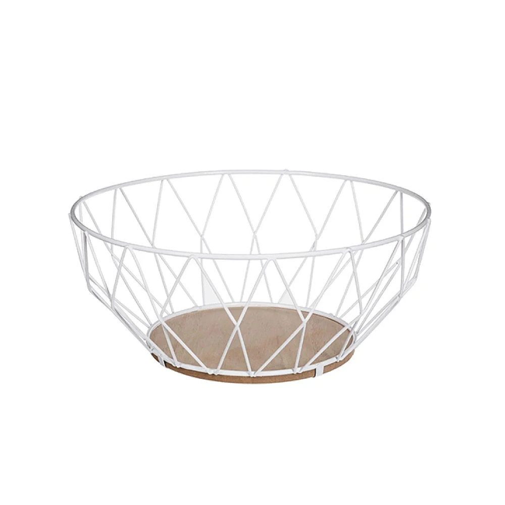 Cos pentru fructe 5Five D27X11.5 cm, alb, metal/MDF