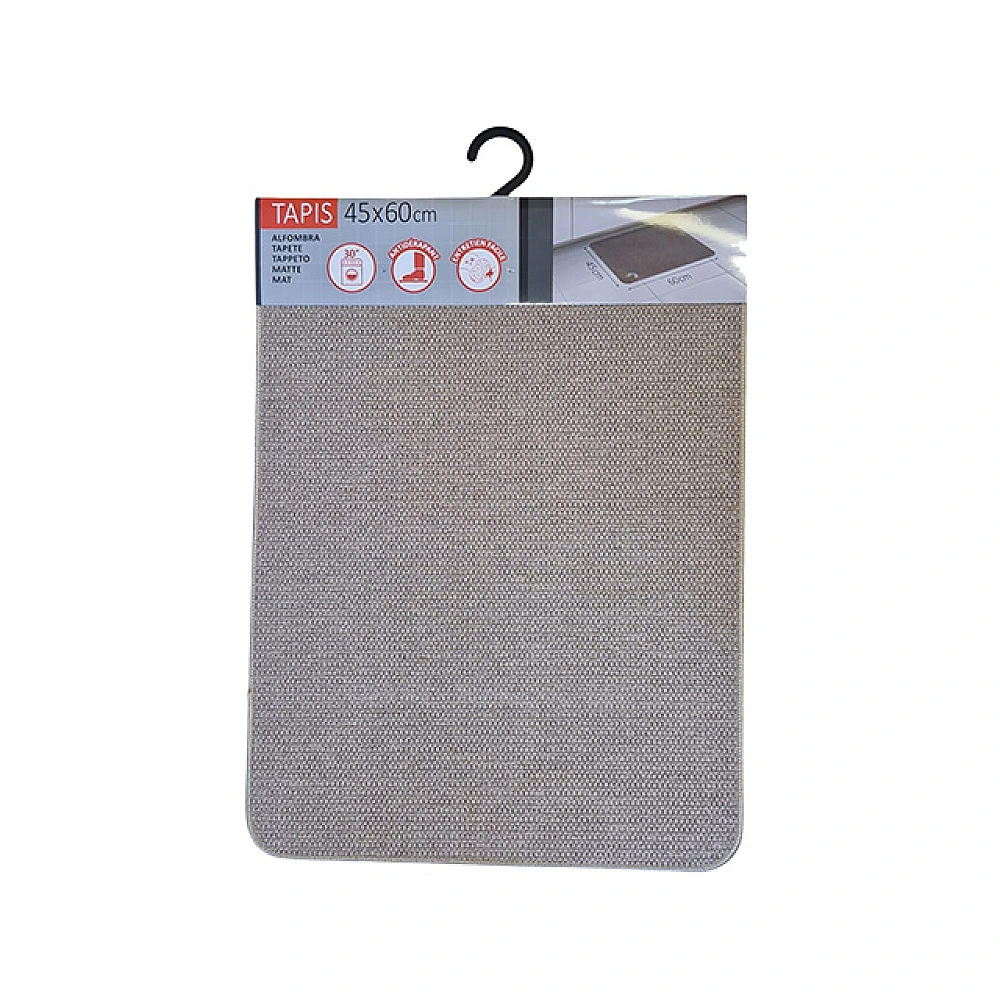 Covoras antiderapant 45X60 cm Luance Hexagone, bej, poliester/ cauciuc